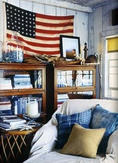 Coastal nautical space decorated with vintage inspired decor