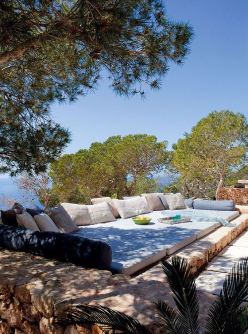 Coastal outdoor space with a giant day bed