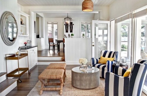 Nautical inspired decor in the living room