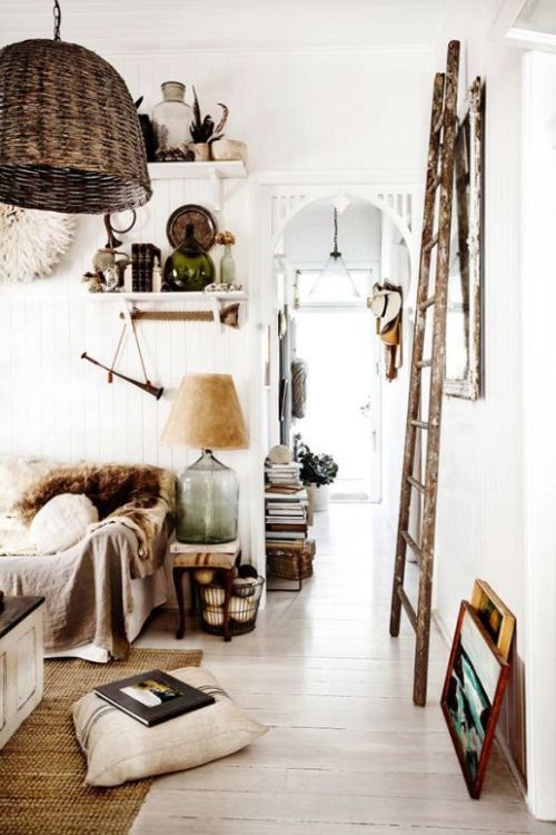Rustic beach house with plenty of eclectic decor