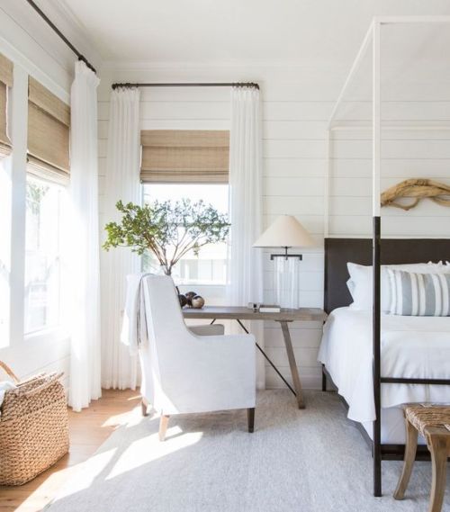 Minimal style coastal influenced bedroom