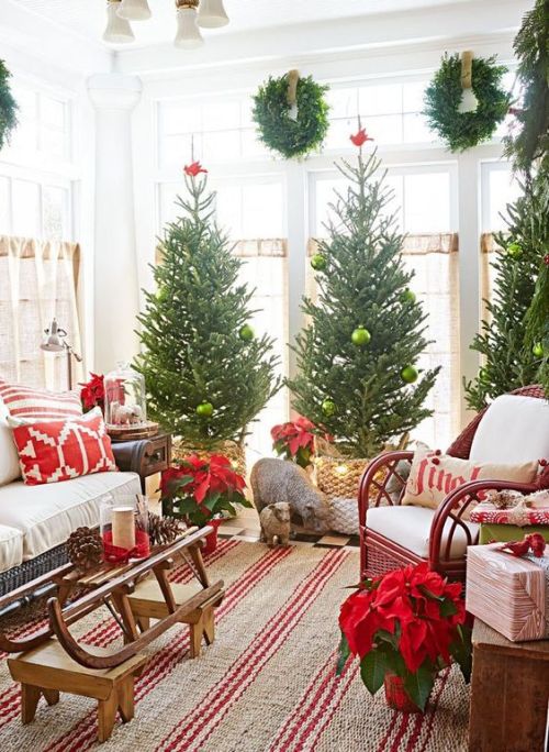Cozy christmas living room with lots of festive decor