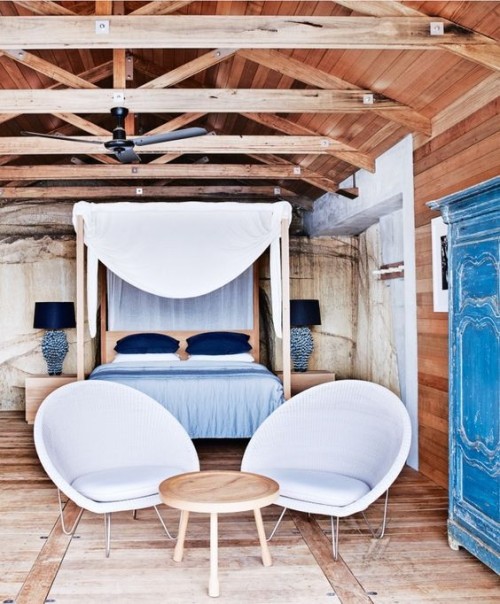 Cozy coastal cottage bedroom