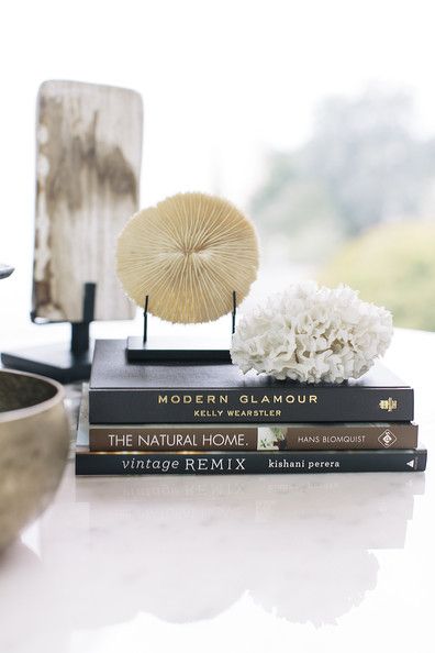 Coffee tables books in a coastal home