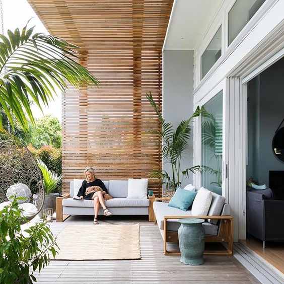 Modern influence in a coastal outdoor space