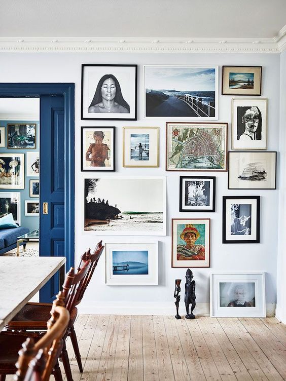 Coastal art hanging on a wall in a beach home